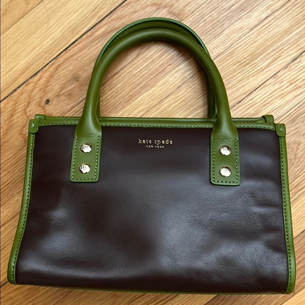 Kate Spade Brown and Green Satchel Bag